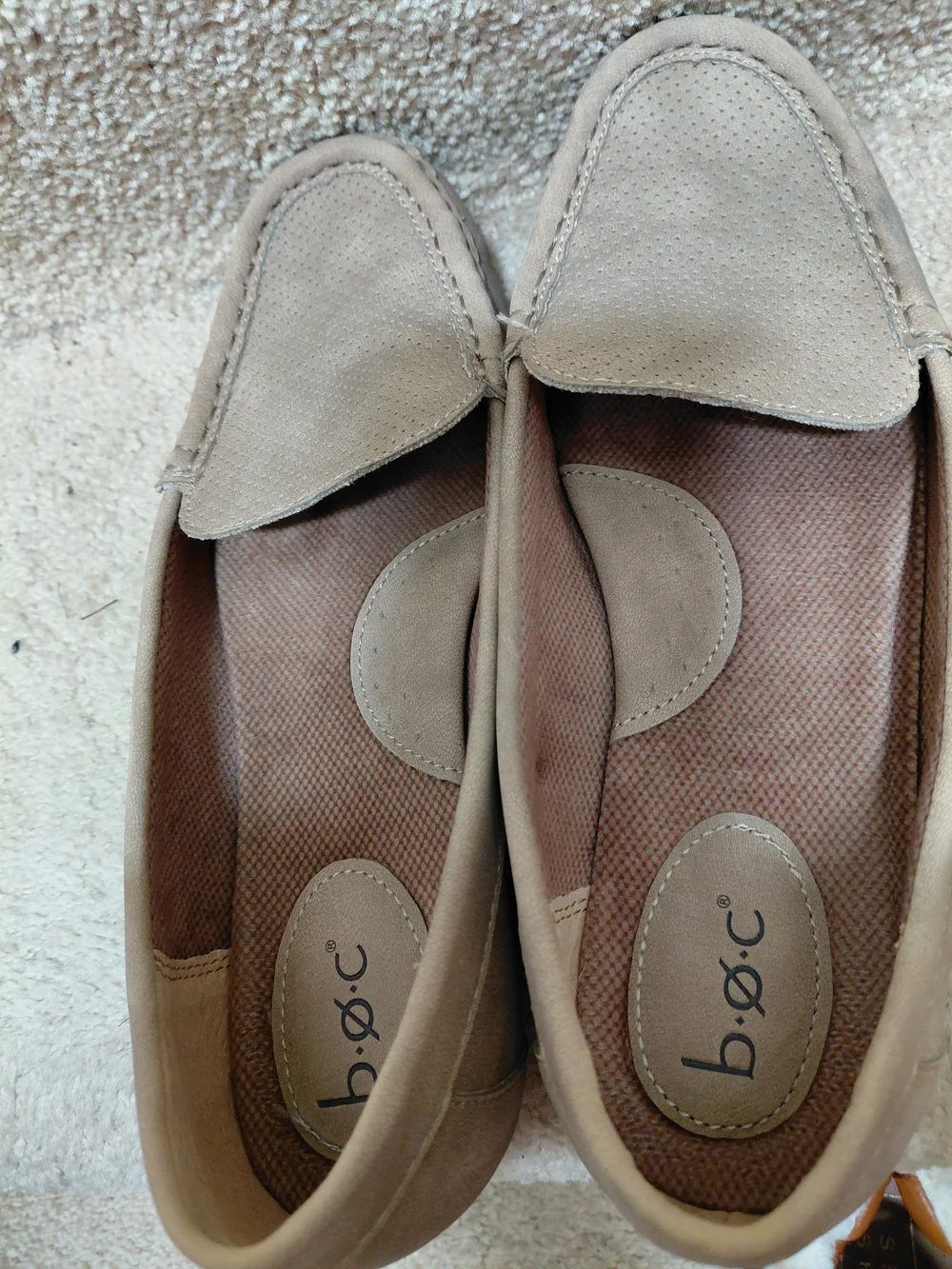 b.o.c. Neutral Taupe Suede Slip-On Loafers